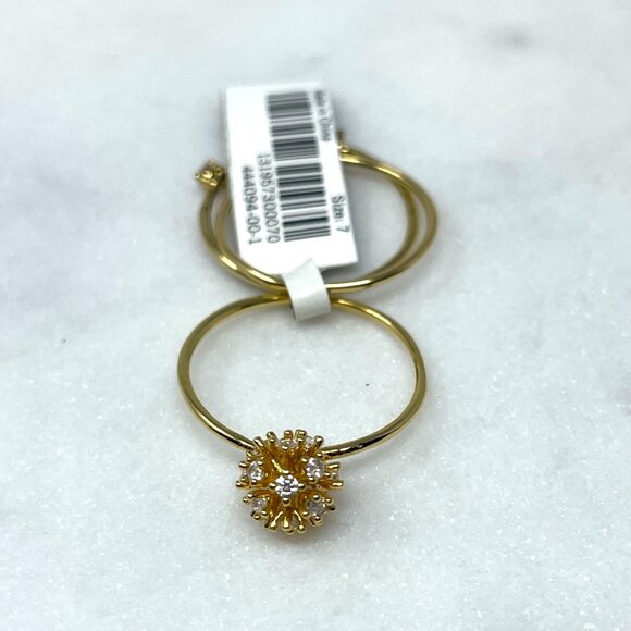 Banana Republic NWT Set of 3 Separate Gold Fireball Stack Rings, Size 7 - Picture 5 of 7